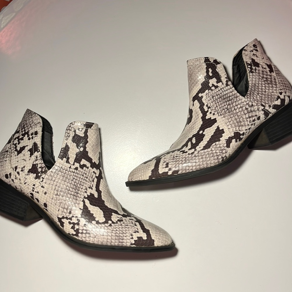 Madden Girl Low Heel Snake Boots